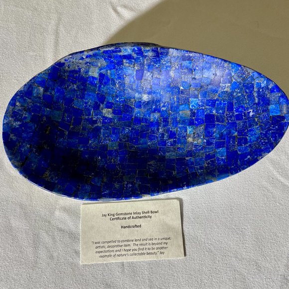 Jay King Lapis Inlay Shell Bowl - Picture 4 of 10